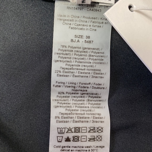 Ganni charcoal gray floral print string bikini bottom NWT - Picture 3 of 4